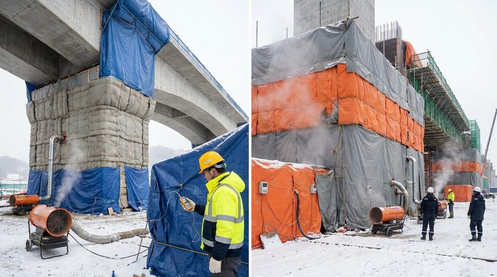 Cold weather concrete curing scene 202609050048