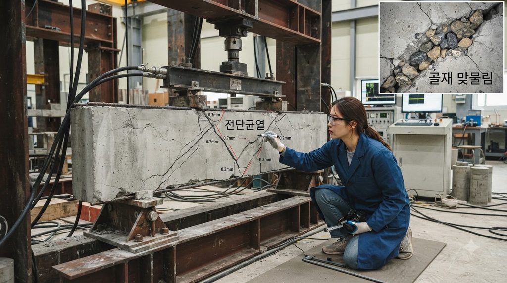균열면 골재 맞물림이 전단력 전달 성능에 미치는 영향 3 Concrete beam shear crack test 20260923235244