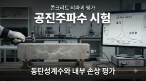 콘크리트 공진주파수 시험 사진1