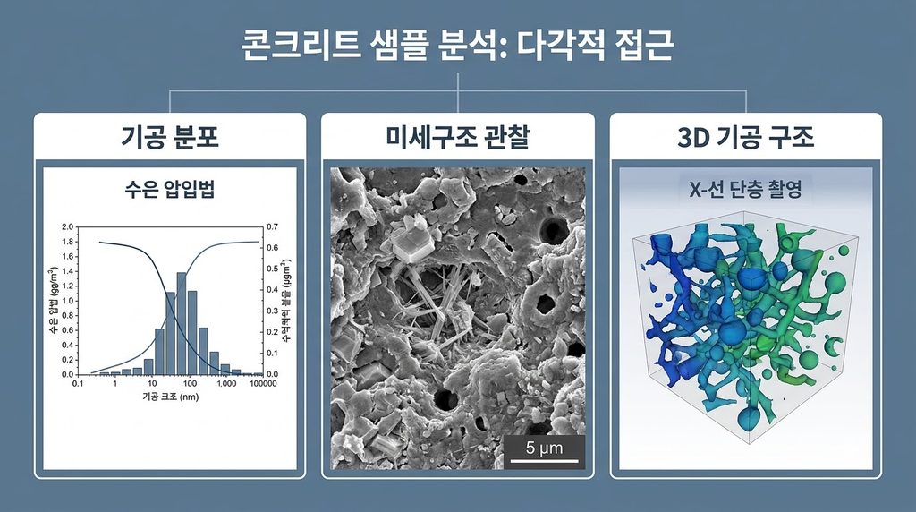 수은압입법(MIP)을 이용한 콘크리트 공극 크기 분포 분석의 원리와 한계 5 Concrete sample analysis methods… 20260914091439