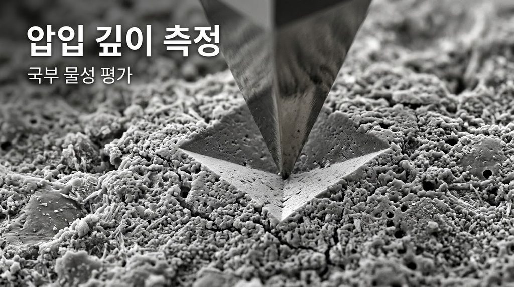 시멘트 페이스트의 나노경도와 탄성계수를 평가하는 나노인덴테이션 시험 원리 2 Diamond indenter pressing cement… 20260916232129
