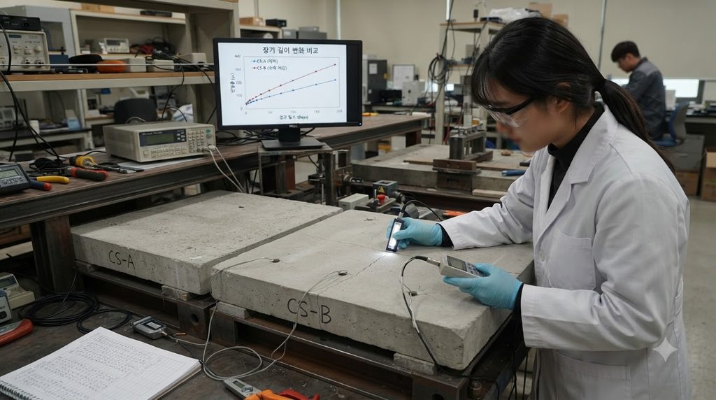 진공 탈수 공법이 콘크리트 바닥의 표면강도와 내마모성에 미치는 영향 5 Measuring concrete specimens in … 20260928193725