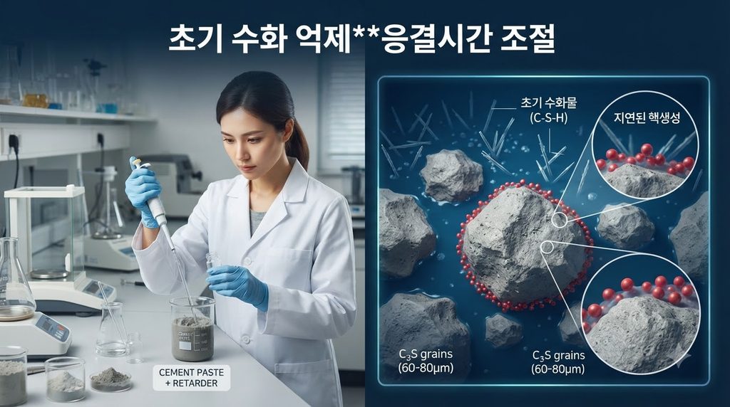 초지연 콘크리트의 응결 제어 원리와 장거리 운반 적용 방법 1 Researcher measuring cement past… 20260928202356