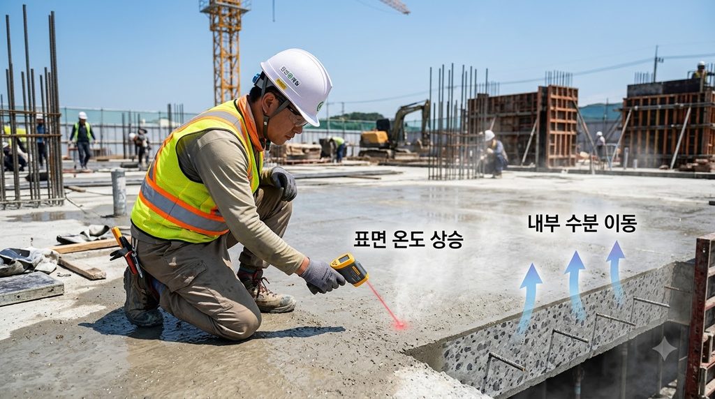 고온 건조환경에서 콘크리트 내부 수분 이동과 열습기 연성 거동 1 Technician measuring concrete su… 20260916230545