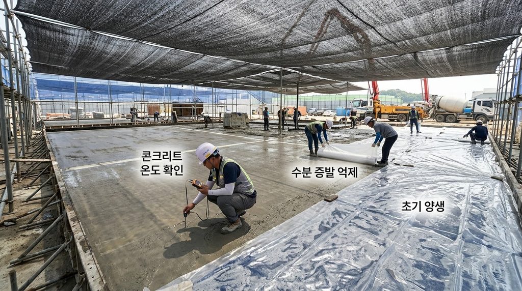 고온 건조환경에서 콘크리트 내부 수분 이동과 열습기 연성 거동 5 Technician measuring concrete te… 20260916230600