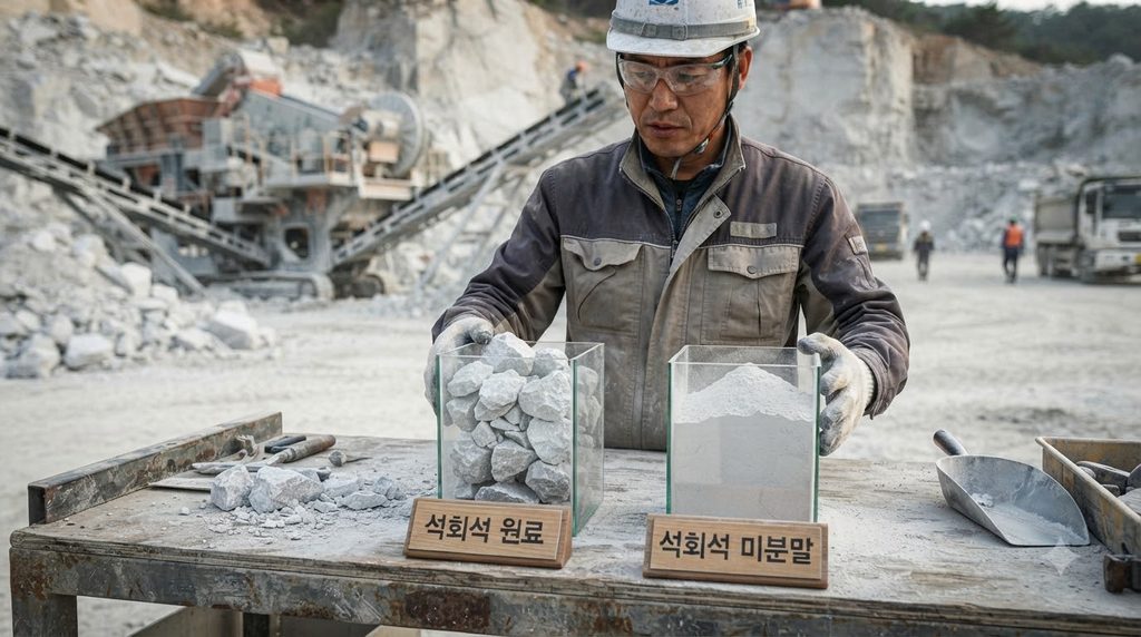 Worker comparing limestone samples 20260928203933