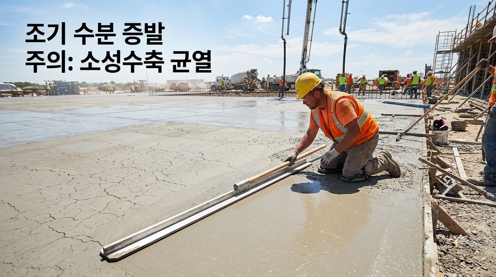 고온 건조환경에서 콘크리트 내부 수분 이동과 열습기 연성 거동 2 Worker finishing concrete on con… 20260916230548