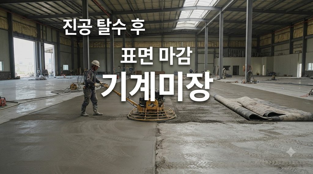 진공 탈수 공법이 콘크리트 바닥의 표면강도와 내마모성에 미치는 영향 4 Worker mechanically finishing co… 20260928193721