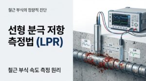 선형분극저항법(LPR)을 이용한 철근 부식속도 정량 평가 2 철근 부식속도 측정 사진1