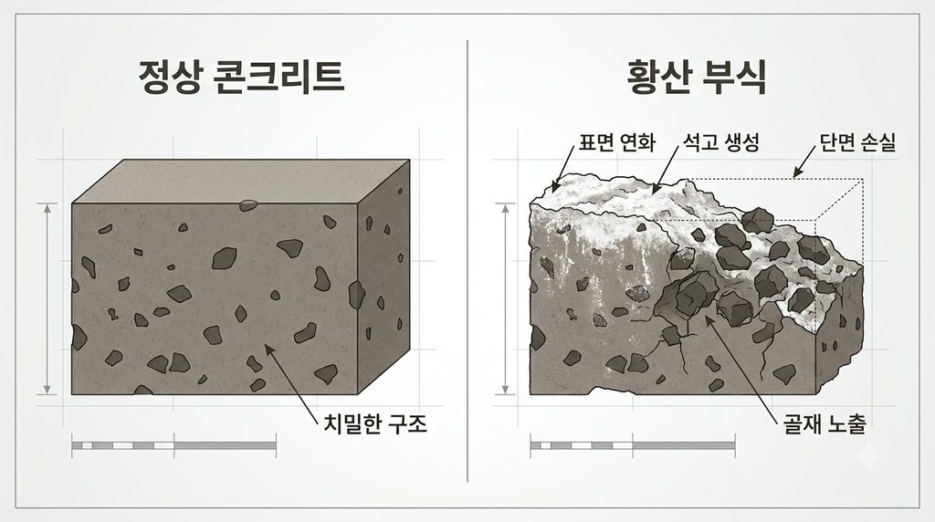 콘크리트 열화 단면 비교 202609062311
