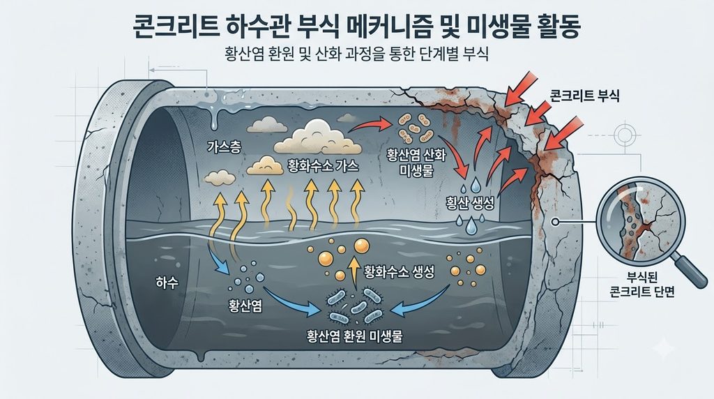 콘크리트 하수관 부식 과정 인포그래픽 202609062310