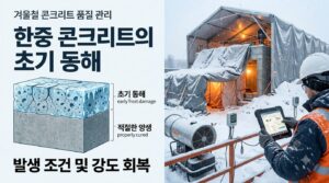 한중 콘크리트의 초기동해 발생 조건과 강도 회복 특성 5 한중 콘크리트 사진1