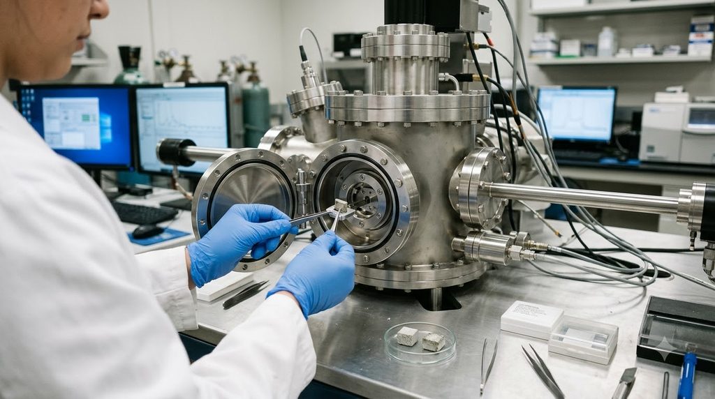 Researcher analyzing cement sample 20261007225109 1